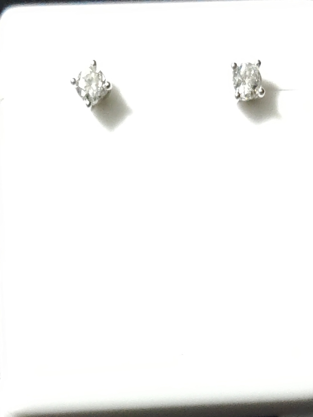 Classic White Moisanitte 925 Sterling Silver Stud Earrings - Unsigned